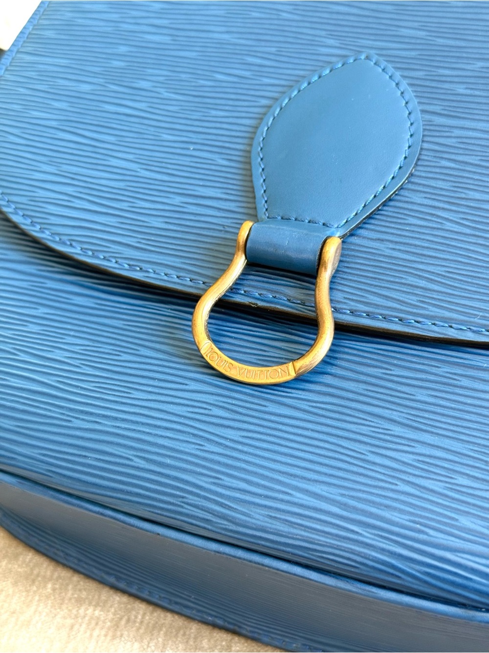 Authentic Louis Vuitton Saint Cloud GM shoulder bag blue Epi leather M51242 LV - Picture 11 of 16